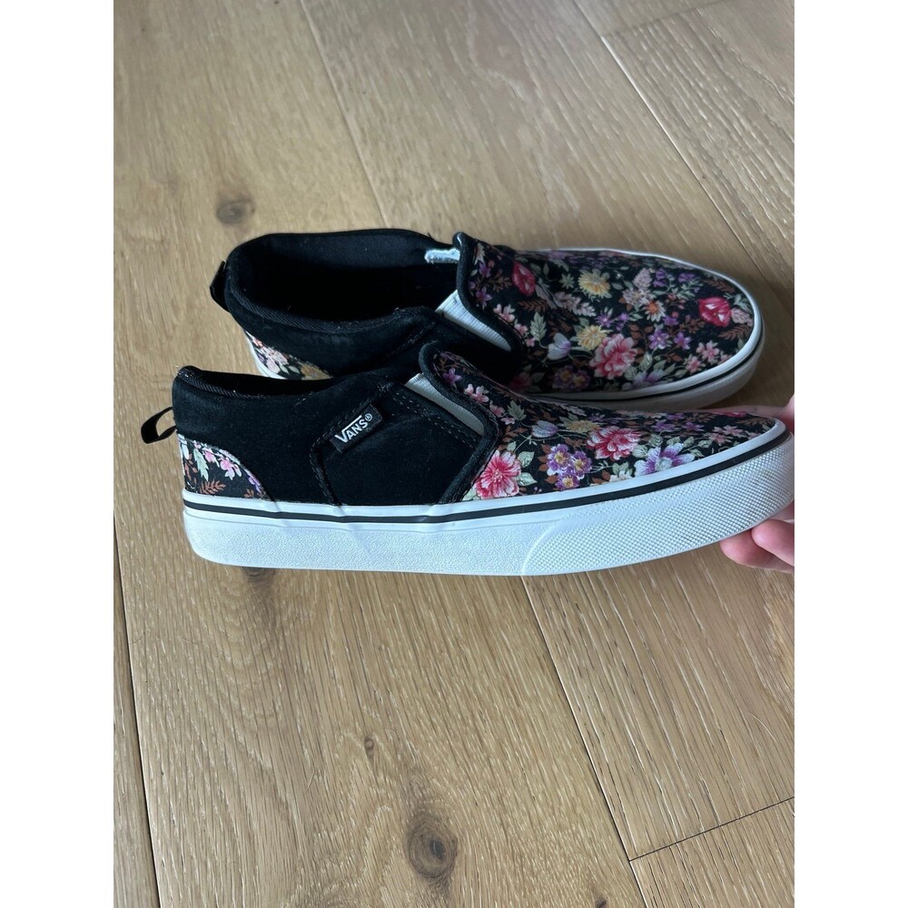 Vans Black Floral Slip-On Sneakers - Picture 6 of 8